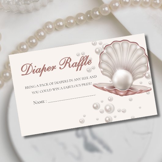 海の下の小さな真珠の赤ちゃんシャワーおむつ エンクロージャーカード