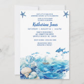 海の下の少年ベビーシャワー 招待状 (正面)