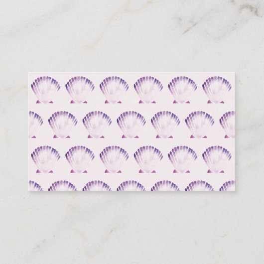 海の下の幻想的な水彩ビーチネーム プレイスカード (裏面)