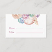 海の下の幻想的な水彩ビーチネーム プレイスカード (正面)