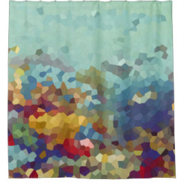 海の下の抽象芸術 シャワーカーテン