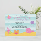 海の下の招待状（女の子） – ホエールフィッシュカニ 招待状 (スタンド正面)