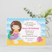 海の下の招待状（女の子） - Mermaid & Fish 招待状 (スタンド正面)