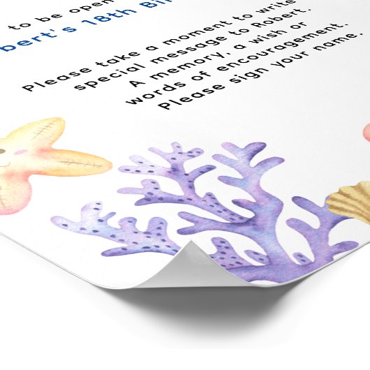 海の下の時間カプセル1日の誕生日 ポスター (角)