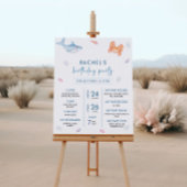 海の下の最初の誕生日のパーティーマイルストーンの標識 ポスター