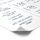 海の下の最初の誕生日のパーティーマイルストーンの標識 ポスター (角)