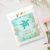 海の下の最初の誕生日の亀パーティー フェイバーバッグ (封をした状態)