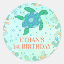 海の下の最初の誕生日の亀パーティー