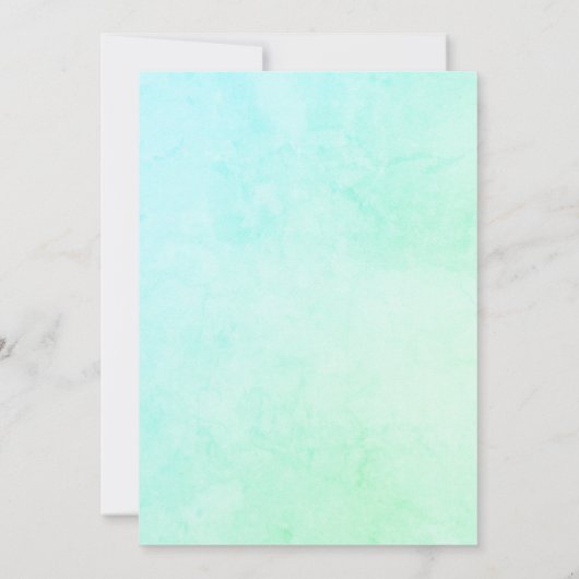 海の下の最初の誕生日の亀パーティー 招待状 (裏面)