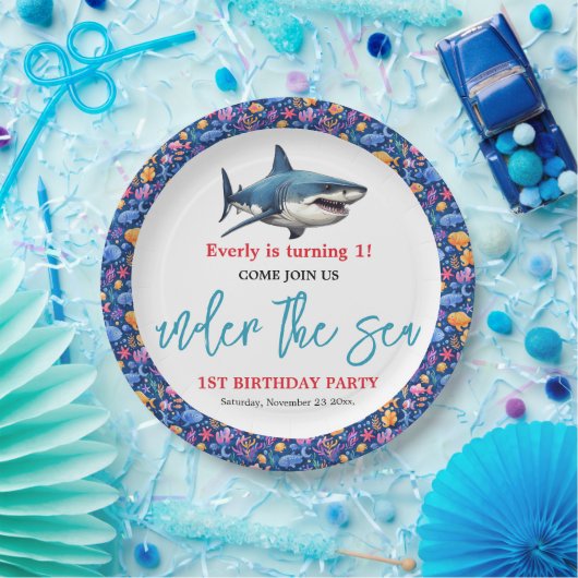 海の下の最初の誕生日パーティー ペーパープレート (パーティー)