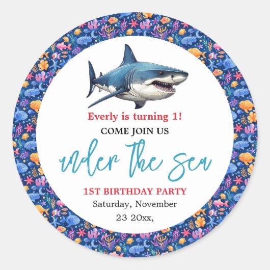 海の下の最初の誕生日パーティー ラウンドシール (正面)