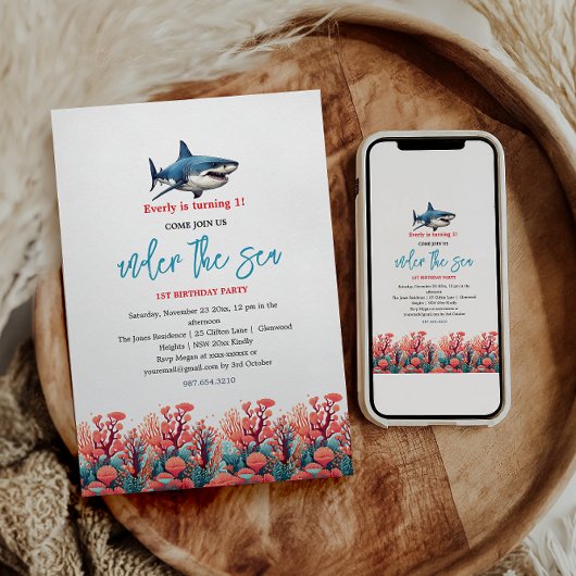海の下の最初の誕生日パーティー 招待状