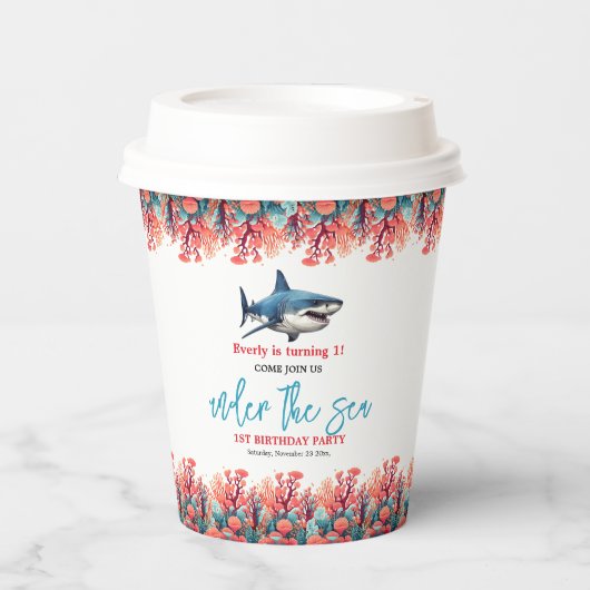 海の下の最初の誕生日パーティー 紙コップ (正面)