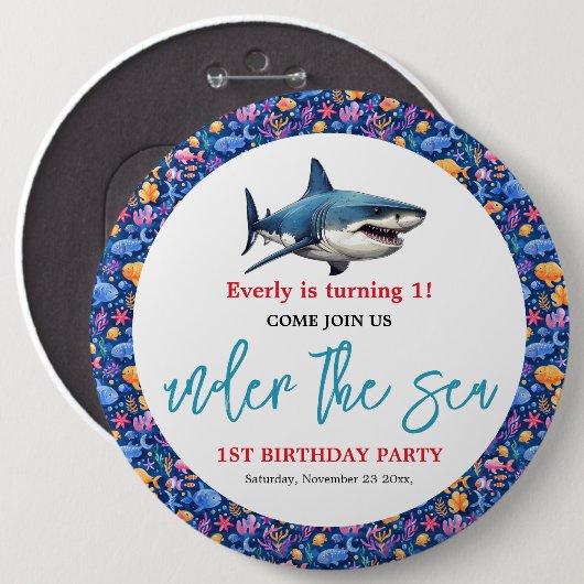 海の下の最初の誕生日パーティー 缶バッジ (正面&裏面)