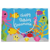 海の下の最初の誕生日抱き枕 ラージペーパーバッグ (正面)