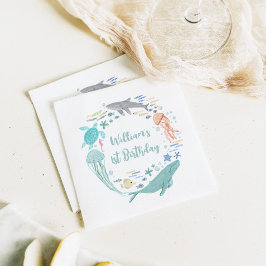 海の下の最初の誕生日 スタンダードカクテルナプキン