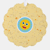 海の下の最初の誕生日orca whale baby girl オーナメントカード (裏面)