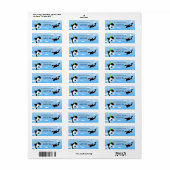 海の下の最初の誕生日orca whale baby girl ラベル (フルシート)