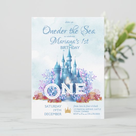 海の下の最初の1番目の誕生日 招待状 (スタンド正面)