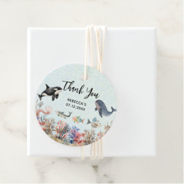 海の下の水の色サンキューベビーシャワー フェイバータグ