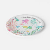 海の下の水の色ベビーシャワー7"プレート ペーパープレート (アングル)