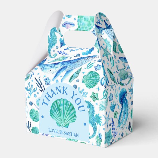 海の下の水の色海動物の青 フェイバーボックス (正面サイド)