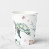 海の下の水の色紙カップ 紙コップ (裏面)