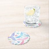 海の下の水彩人魚の尾パーティー ペーパーコースター (インサイチュ)