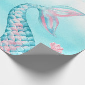 海の下の水彩人魚 ラッピングペーパー (角)