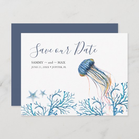 海の下の水彩日付を保存 セーブザデート (正面/裏面)