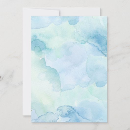 海の下の水彩画の誕生日招待状 招待状 (裏面)