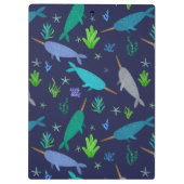 海の下の水彩画の金ゴールド クリップボード (裏面)