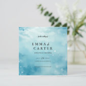 海の下の水彩画ウェディングアナウンスメント (スタンド正面)