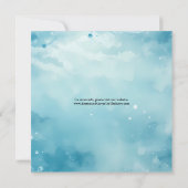 海の下の水彩画ウェディングアナウンスメント (裏面)