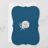 海の下の水彩貝殻のキンセアニエラ 招待状 (裏面)