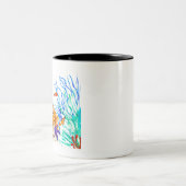 海の下の水彩魚オーシャン・コースト・シー ツートーンマグカップ (中央)