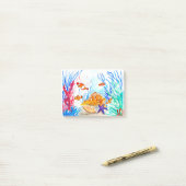 海の下の水彩魚オーシャン・コースト・シー ポストイット (デスク上)