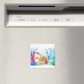 海の下の水彩魚海洋沿岸海 マグネット (インサイチュ (食洗機))