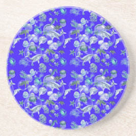 海の下の水彩 コースター