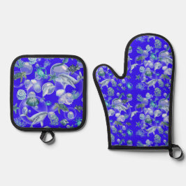 海の下の水彩 鍋つかみ&鍋敷きセット