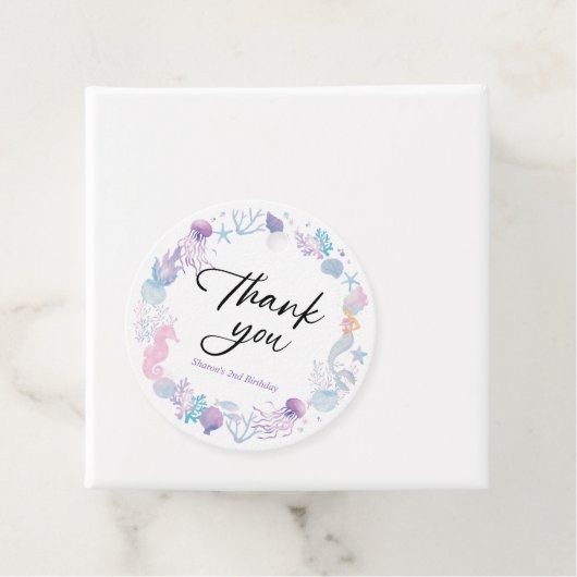 海の下の水色の人魚ありがとう フェイバータグ (インサイチュ)