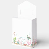 海の下の水色の動物の海ベビーシャワー フェイバーボックス (見開き)