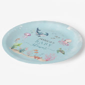 海の下の水色の動物の海赤ちゃんシャワー ペーパープレート (アングル)