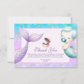 海の下の水色の小さな真珠の赤ちゃんシャワー サンキューカード (正面)