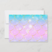 海の下の水色の小さな真珠の赤ちゃんシャワー サンキューカード (裏面)