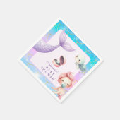 海の下の水色の小さな真珠の赤ちゃんシャワー スタンダードカクテルナプキン (角)