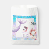 海の下の水色の小さな真珠の赤ちゃんシャワー フェイバーバッグ (正面)
