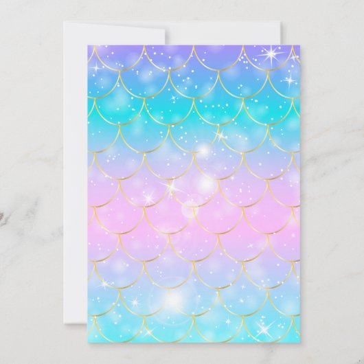 海の下の水色の小さな真珠の赤ちゃんシャワー 招待状 (裏面)