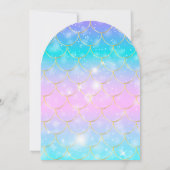 海の下の水色の小さな真珠の赤ちゃんシャワー 招待状 (裏面)