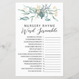 海の下の水色クラゲ子供部屋韻 チラシ